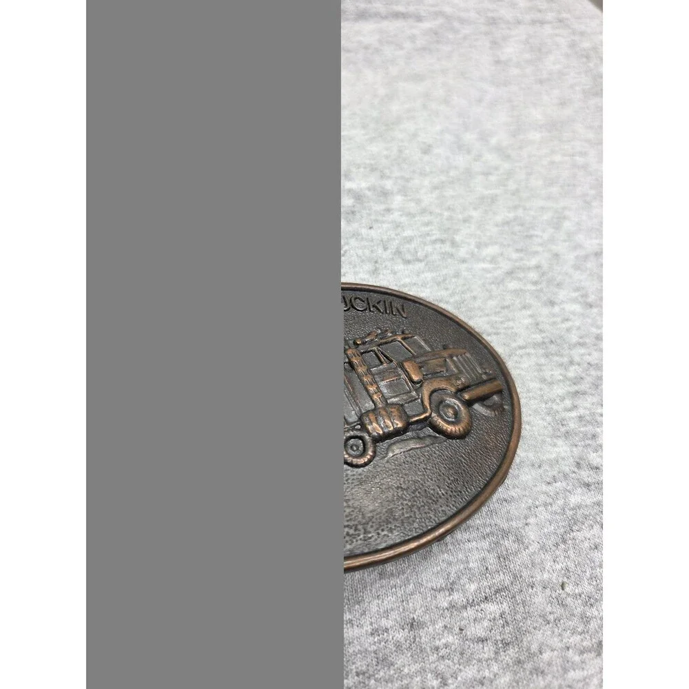 Vintage Keep On Truckin Semi 18 Wheeler Solid Brass Belt Buckle